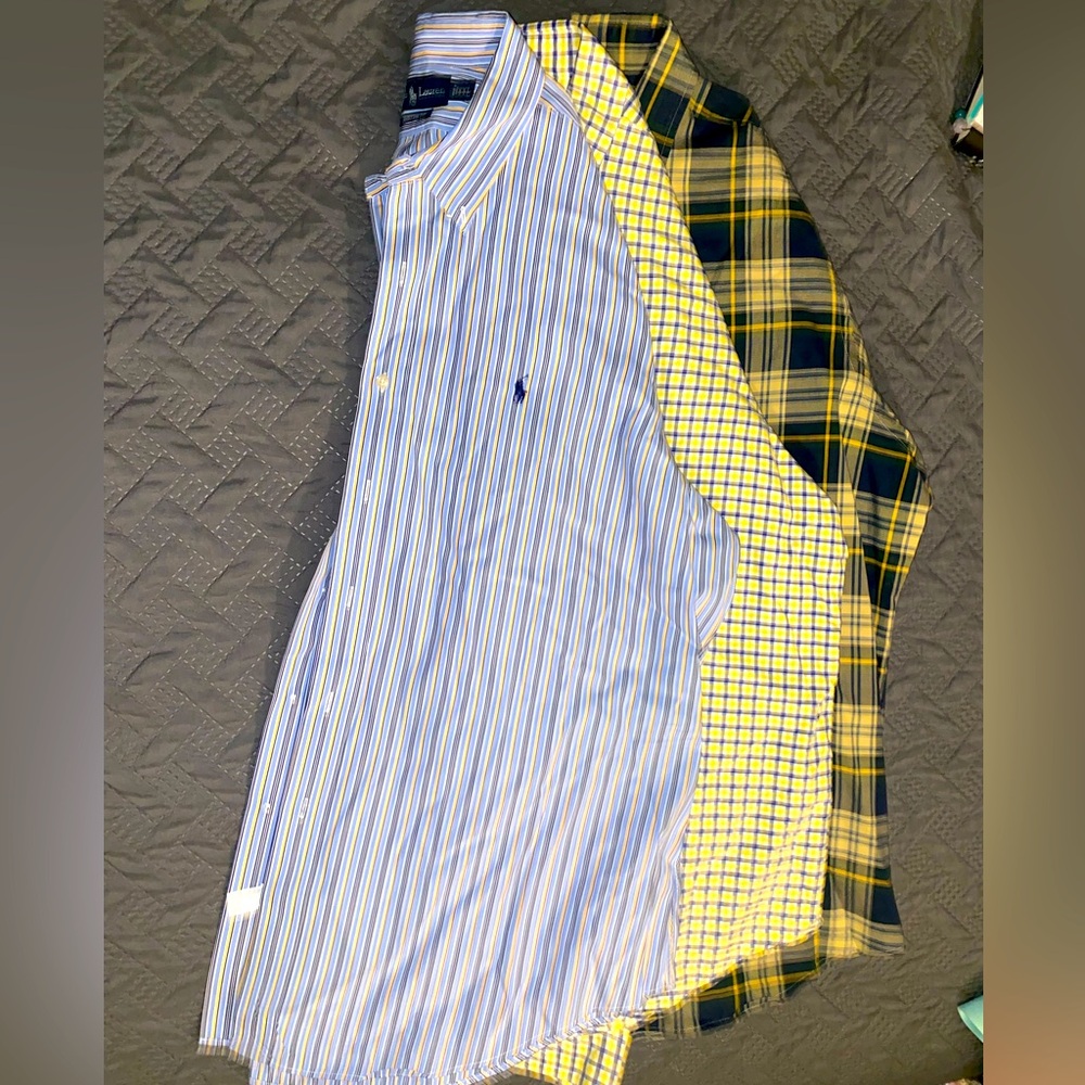 Ralph Lauren XXL Long Sleeve Dress Shirts LOT of 3